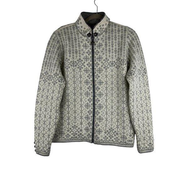 Dale of Norway Sweaters - Dale Of Norway Kara Size XL Women's 100% New Wool Cardigan Sweater Gray White